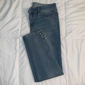 White House Black Market skinny crop jeans with pearl ankle detail - 6